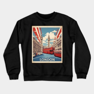 London England Double Decker Bus Vintage Travel Tourism Crewneck Sweatshirt